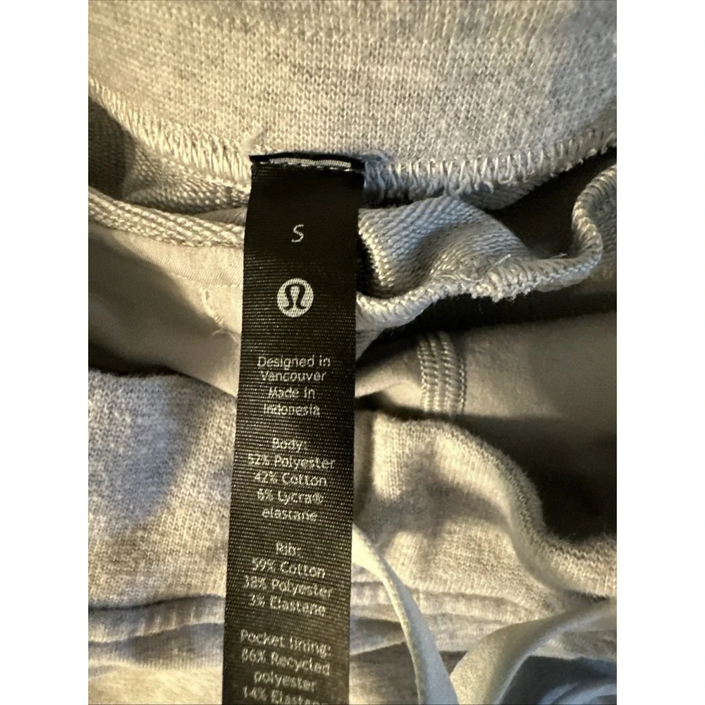 Lululemon City Sweat Pant Slim Stretch French Terry Slim Tapered Fit Size S Gray